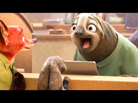 Flash The Sloth Laughing Scene - ZOOTOPIA (2016) Movie Clip