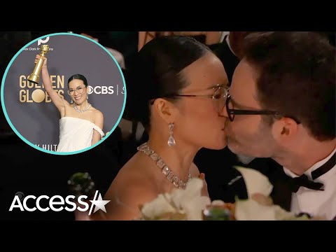 Ali Wong & Bill Hader Share Kiss After Golden Globes Win