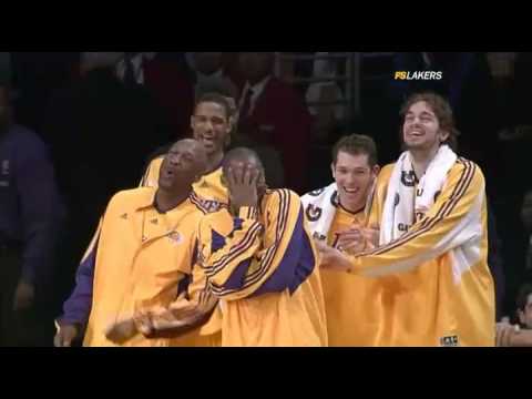 Shannon Brown AMAZING Block & Laker Bench Goin Nuts!