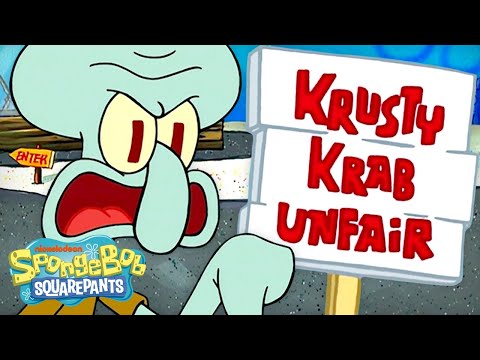 Squidward Hating His Job for 60 Minutes Straight 😤 | SpongeBob