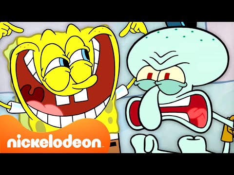 SpongeBob & Big Nate | 60 Menit Squidward Sangat Lelah 😤😡 | Nickelodeon Bahasa