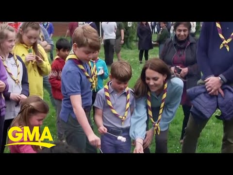 Prince Louis and Prince George enjoy s’mores at coronation volunteer event