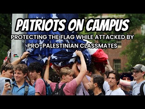 Frat Boys Protect the Flag While Attacked by Pro-Palestinian Classmates