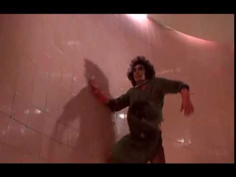 Dr. Frank-N-Furter chasing Rocky