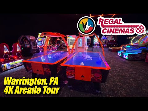 Regal Warrington Crossing (Warrington PA), 4K arcade walkthrough & tour, December 2024