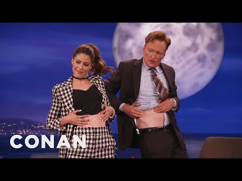 Amanda Crew & Conan Have A White Midsection Competition | CONAN on TBS