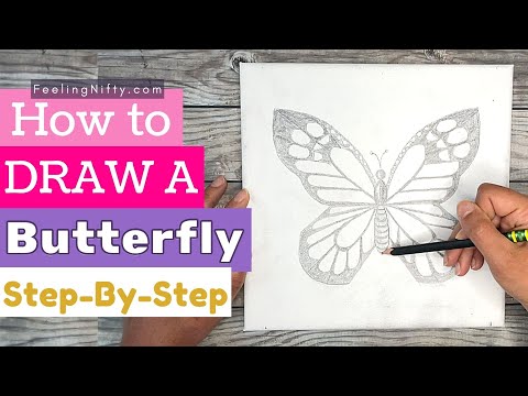 How To Draw a Butterfly 🦋Easy for Kids, Teens & Adults 🦋Beginner Step-by Step Drawing Tutorial