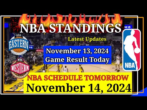 NBA STANDINGS TODAY as of November 13, 2024 | GAME RESULTS | NBA SCHEDULE November 14, 2024