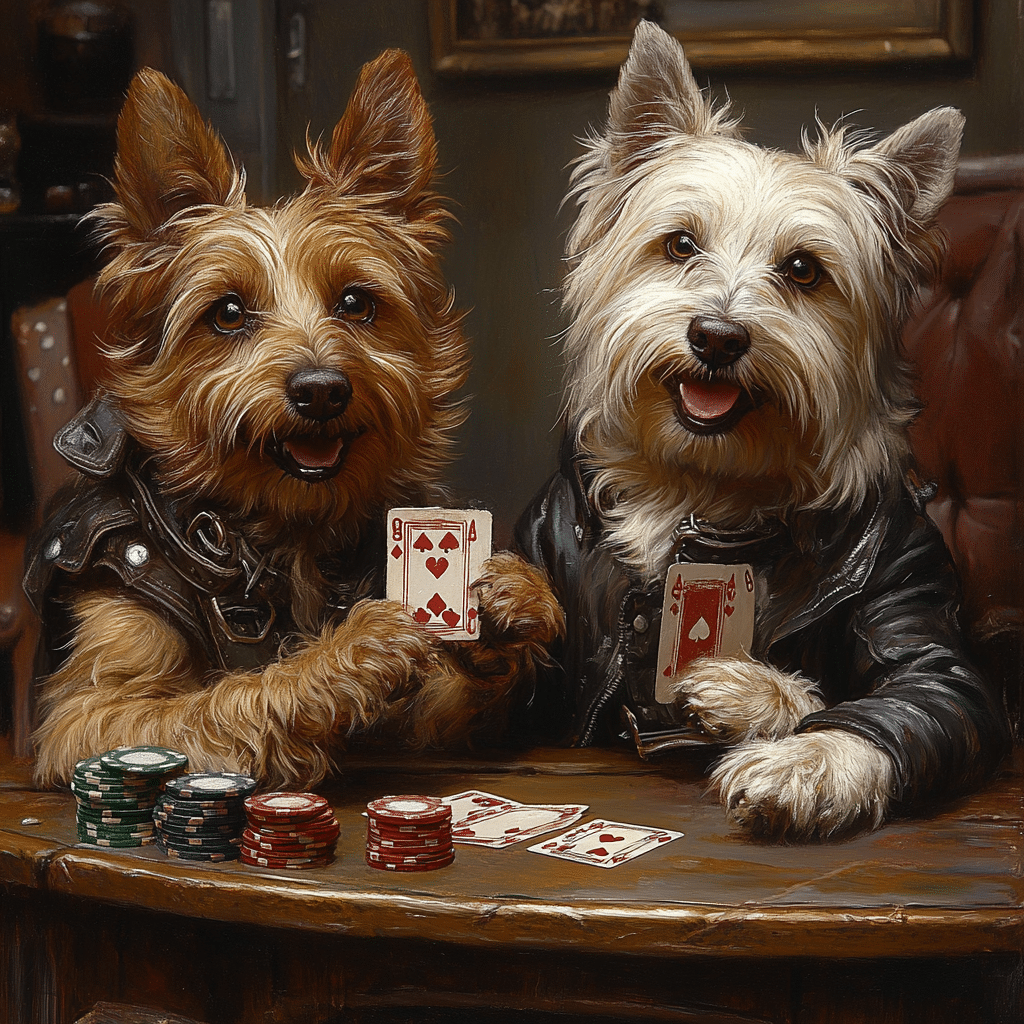 dogs playing poker